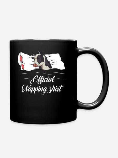 Kuh Schlafshirt Kühe Geschenk - Tasse einfarbig - Schwarz