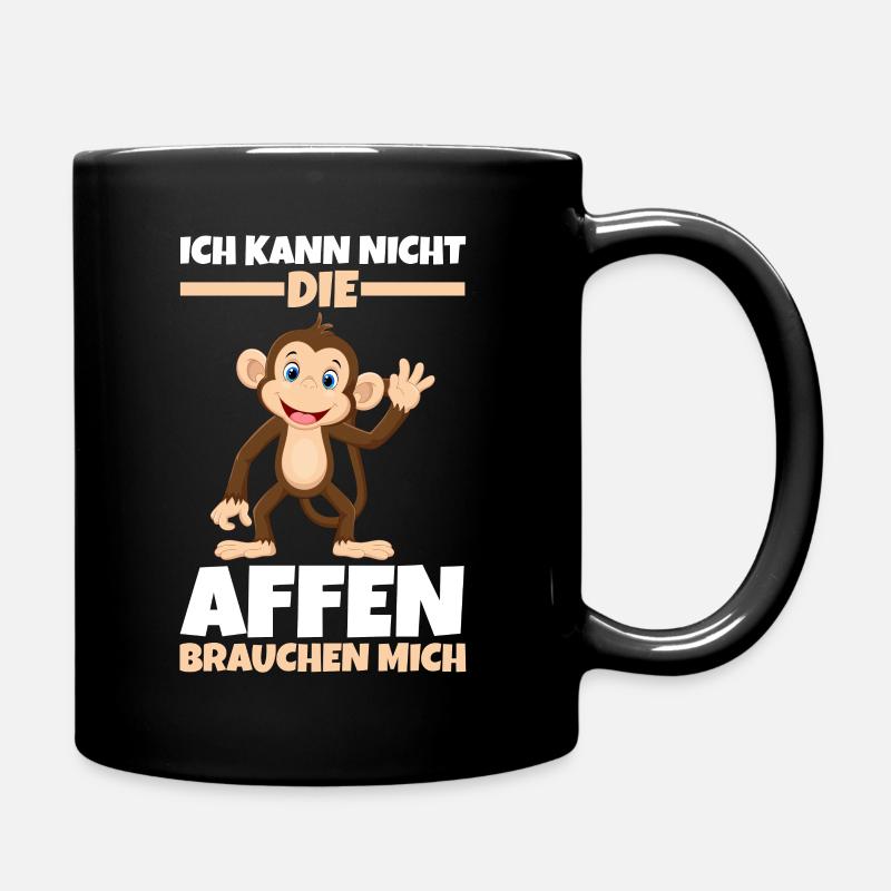 Affe Affen Dschungel - Tasse einfarbig - Schwarz