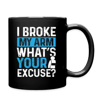 Broken Arm Story Get well Soon Broken Arm - Full Colour Mug - black - Right
