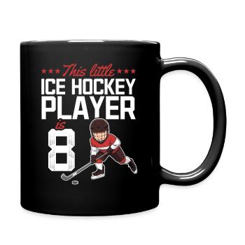 Ce petit joueur de hockey sur glace a 8 ans - Mug uni - noir - Droite