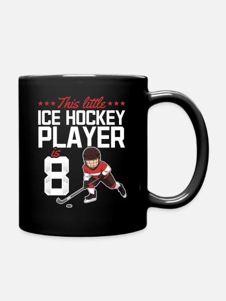 This Little Ice Hockey Player is 8 Geburtstag - Tasse einfarbig - Schwarz