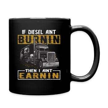 Funny Diesel Trucker Trailer Truck Driver - Full Colour Mug - black - Right