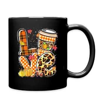 Thanksgiving Amour Citrouille Épice Léopard Automne - Mug uni - noir - Droite
