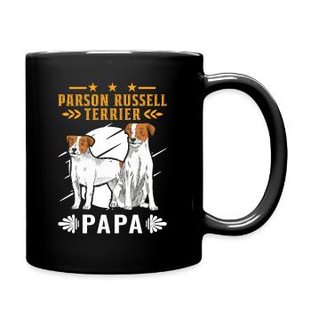 Parson Russell Terrier Papa - Tasse einfarbig - Schwarz - Rechts