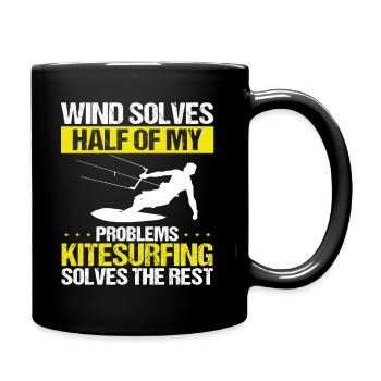 Kiteboarding Kitesurfer Kiteboarder Wind - Full Colour Mug - black - Right