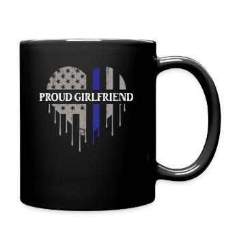 Freundin Polizist Polizei Stolze Frau Shirt - Tasse einfarbig - Schwarz - Rechts
