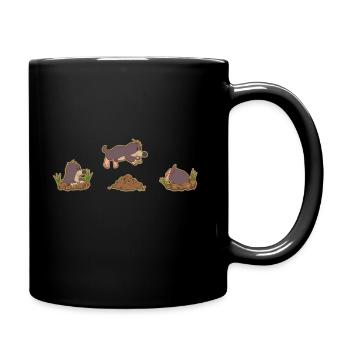Mole Jumping - Full Colour Mug - black - Right