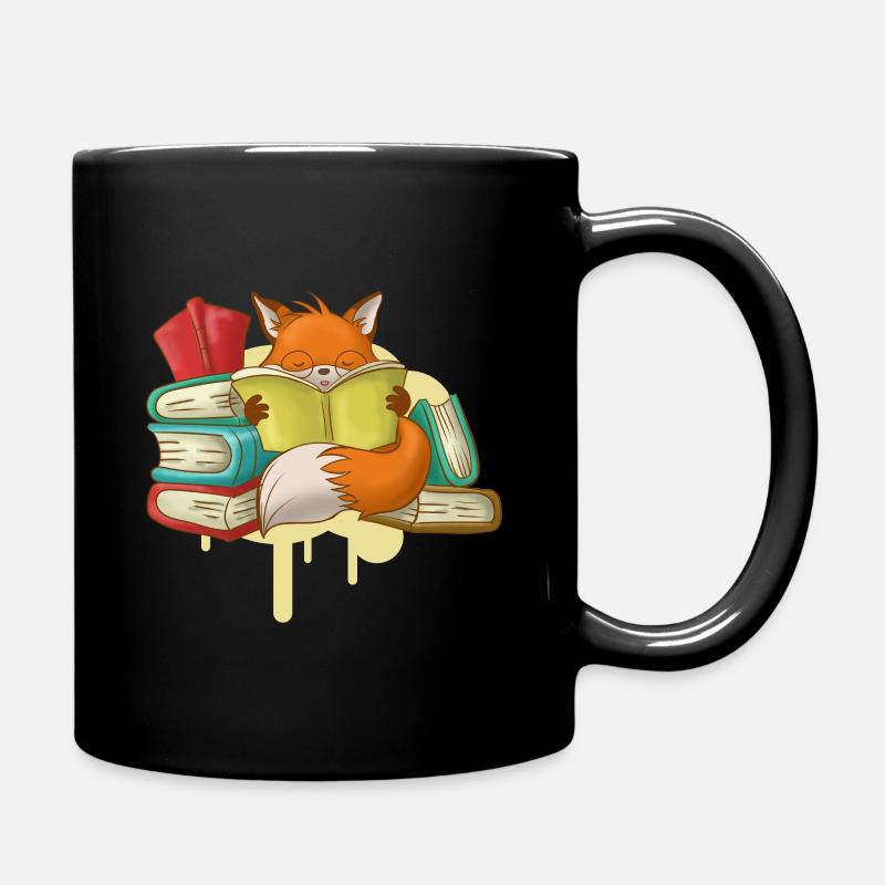 Fox Buch Lesebücher Lesen - Tasse einfarbig - Schwarz