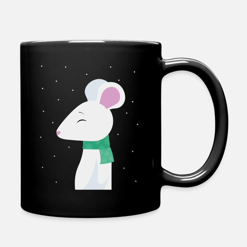 Souris blanche Noël - Mug uni - noir