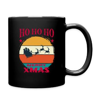 Frohe Weihnachten Rentier Retro Geschenk - Tasse einfarbig - Schwarz - Rechts