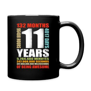 11ème anniversaire 11 ans Garçons Filles Chemise - Mug uni - noir - Droite