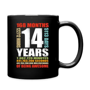 14th Birthday 14 Year Old Boys Girls Shirt - Full Colour Mug - black - Right