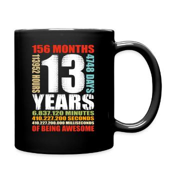 13th Birthday 13 Year Old Boys Girls Shirt - Full Colour Mug - black - Right