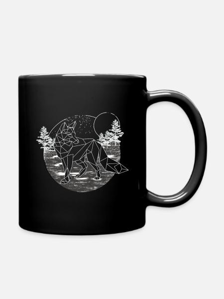 Fuchs Natur Berge - Tasse einfarbig - Schwarz