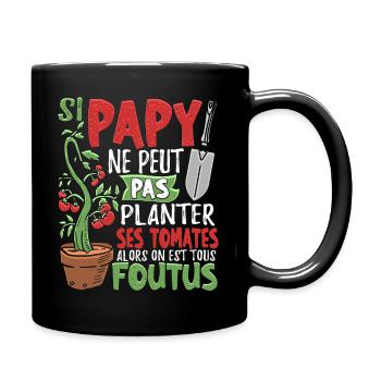 Jardinage Tomate Grand Père Papou Papy Planteur - Mug uni - noir - Droite