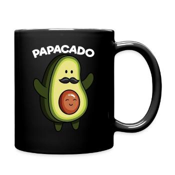 Papacado Avocado Pregnancy Announcement Vegan Dad - Tasse einfarbig - Schwarz - Rechts