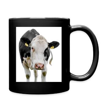Cow. Kuh. koe. ko. vaca. ku. lehmä. vache - Tasse einfarbig - Schwarz - Rechts