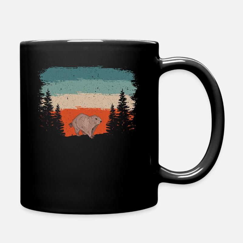 Murmeltier Woodchuck Nagetier Tier Whistler Dachs - Tasse einfarbig - Schwarz