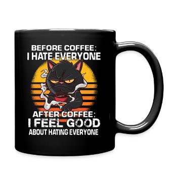 Vintage Morning Muffle Cats Misanthrope Cats - Full Colour Mug - black - Right