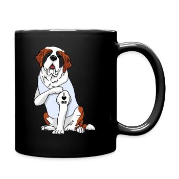 J’aime papa Tatouage St. Bernard Chien Fête des pères - Mug uni - noir - Droite