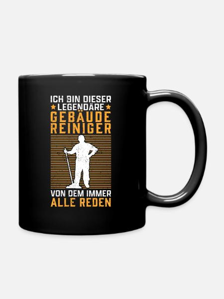 Legendärer Gebäudereiniger Fensterputzer - Tasse einfarbig - Schwarz