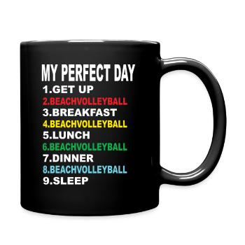My Perfect Day Beach Volleyball - Full Colour Mug - black - Right