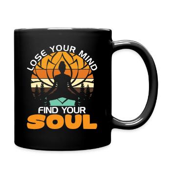 Meditation Find Your Soul Namaste - Full Colour Mug - black - Right