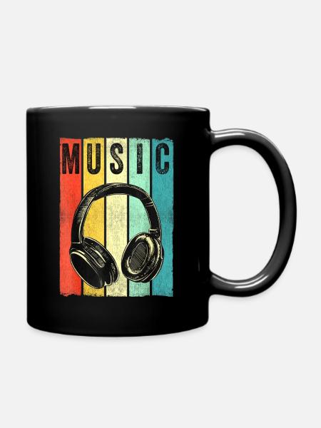 Casque DJ amateur de musique électronique - Mug uni - noir