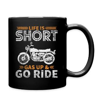 Rider Life Is Short Go Ride - Full Colour Mug - black - Right