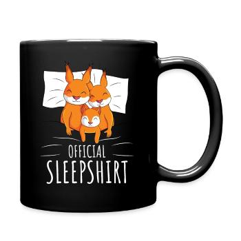 Eichhörnchen Familie Schlafshirt - Tasse einfarbig - Schwarz - Rechts