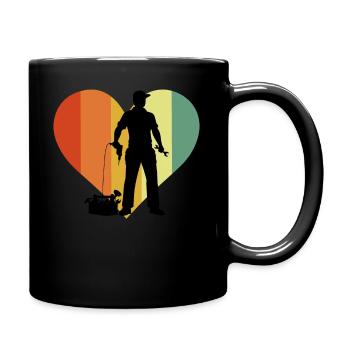 Cœur de technicien rétro - Mug uni - noir - Droite