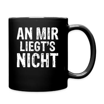 An mir liegts nicht schwarzer Humor - Tasse einfarbig - Schwarz - Rechts