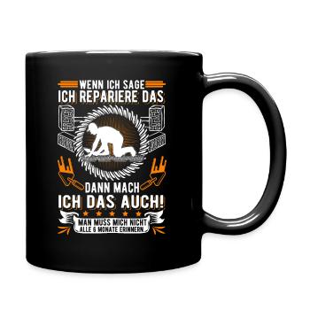 Fliesenleger 6 Monate Mosaikleger Plattenleger - Tasse einfarbig - Schwarz - Rechts
