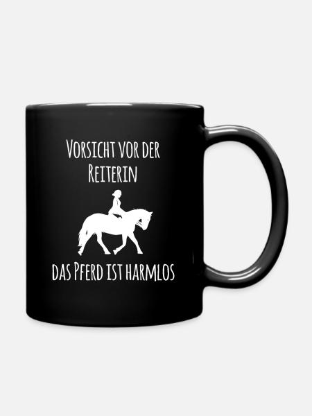 VORSICHT VOR DER REITERIN DAS PFERD IST HARMLOS - Tasse einfarbig - Schwarz