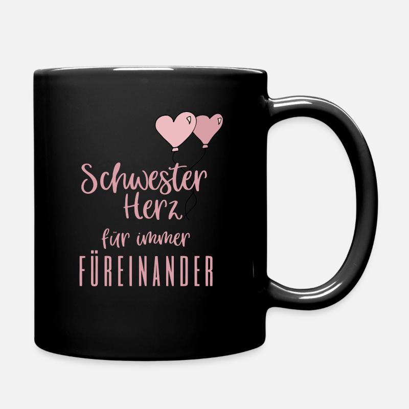 schwester - Tasse einfarbig - Schwarz
