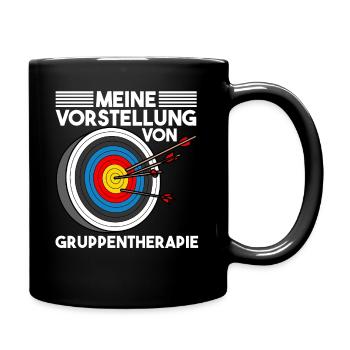 Bogenschießen Gruppentherapie Pfeil Bogen Therapie - Tasse einfarbig - Schwarz - Rechts