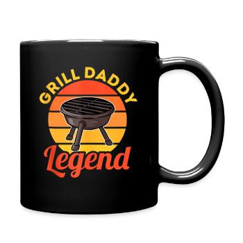 Legend Grill Daddy BBQ Cookout Grilling Dad - Full Colour Mug - black - Right