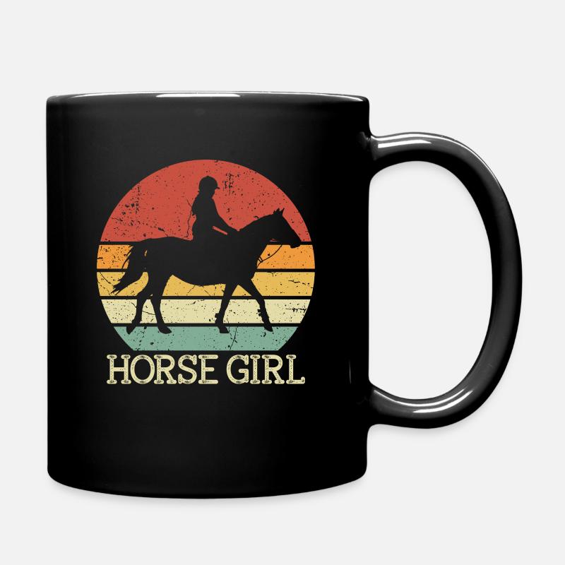 Pferd Mädchen Reiten Reiten Reitsport - Tasse einfarbig - Schwarz