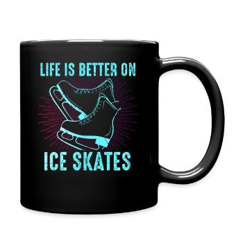 Schlittschuhlaufen Eiskunstlauf - Tasse einfarbig - Schwarz - Rechts