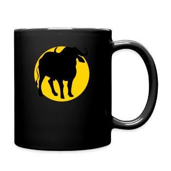 buffalo and moon - Tasse einfarbig - Schwarz - Rechts