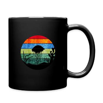 Qualle - Tasse einfarbig - Schwarz - Rechts