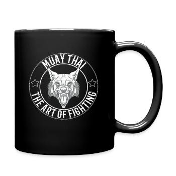 Muay Thai Wolf Logo - Tasse einfarbig - Schwarz - Rechts