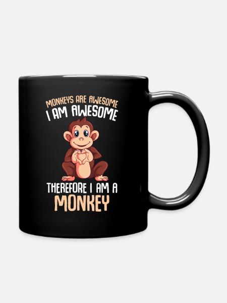 Monkey Lover Monkey Gift - Full Colour Mug - black