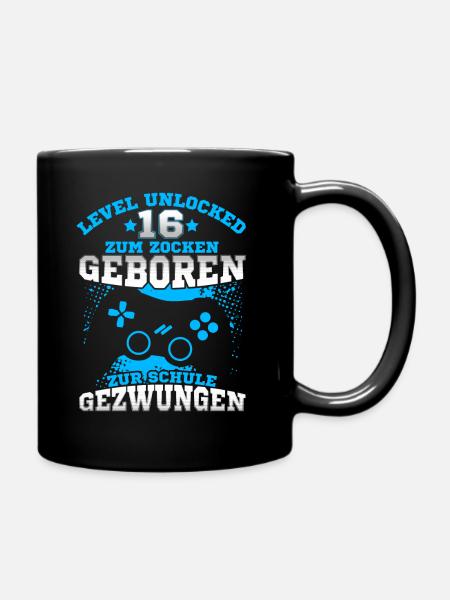 Level 16 Unlocked Geburtstag für Gamer - Tasse einfarbig - Schwarz