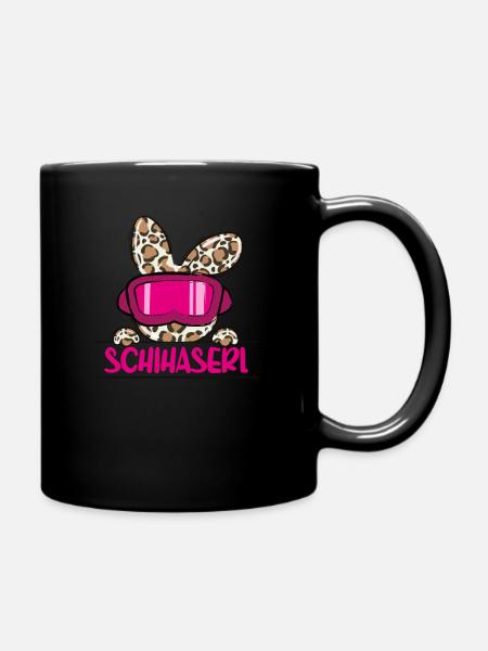 Skihaserl - Skifahrerin Pisten Häschen [00119] - Tasse einfarbig - Schwarz