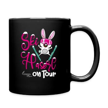 Skihaserl on Tour - Pisten Häschen [00119] - Tasse einfarbig - Schwarz - Rechts