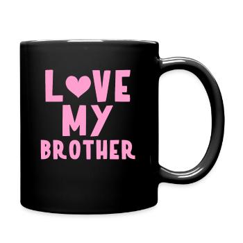 J’aime mon frère - Mug uni - noir - Droite