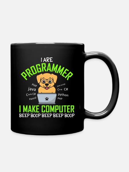Je suis programmeur Je fais un bip d’ordinateur Boop Dog - Mug uni - noir