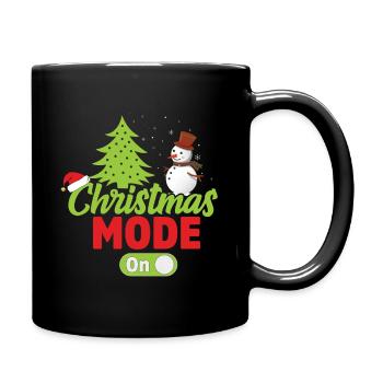 Funny xmas family Christmas mode on Christmas Tree - Full Colour Mug - black - Right