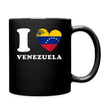 Ich liebe Venezuela - Tasse einfarbig - Schwarz - Rechts